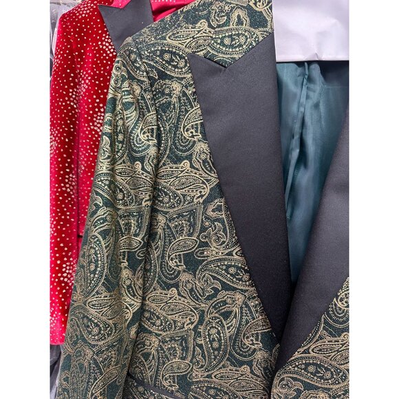 NWT Paisley Peak Lapel Black Men Dinner Tuxedo Jacket - Wessi US 36, 38 - Picture 11 of 11